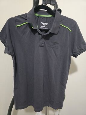 Bentley Dark Gray Polo with Lime Trim